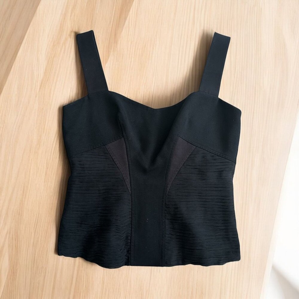 Elie Tahari Black Structured Tank Top